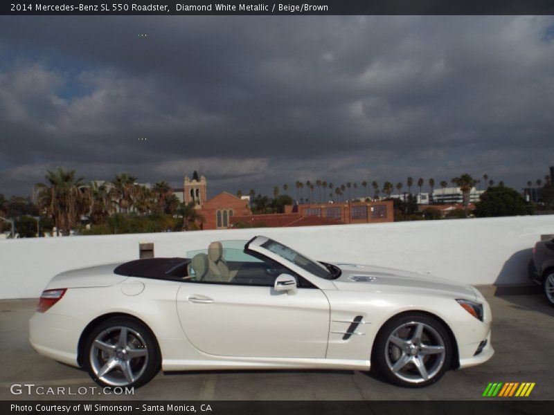 Diamond White Metallic / Beige/Brown 2014 Mercedes-Benz SL 550 Roadster