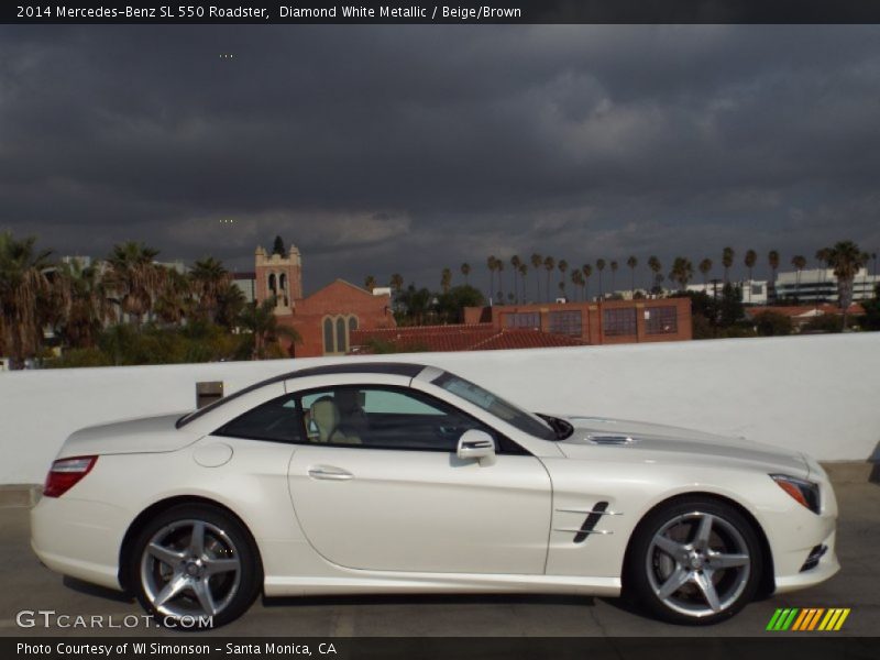 Diamond White Metallic / Beige/Brown 2014 Mercedes-Benz SL 550 Roadster