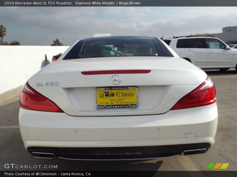 Diamond White Metallic / Beige/Brown 2014 Mercedes-Benz SL 550 Roadster