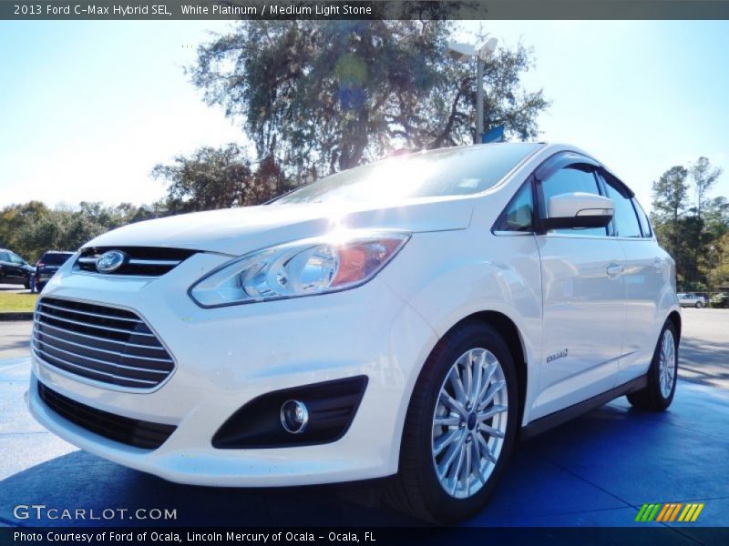 White Platinum / Medium Light Stone 2013 Ford C-Max Hybrid SEL
