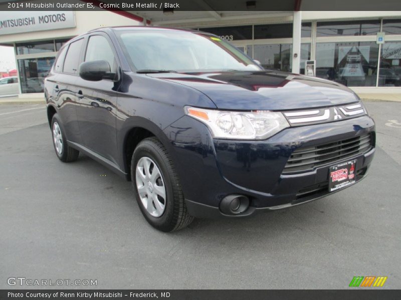 Cosmic Blue Metallic / Black 2014 Mitsubishi Outlander ES