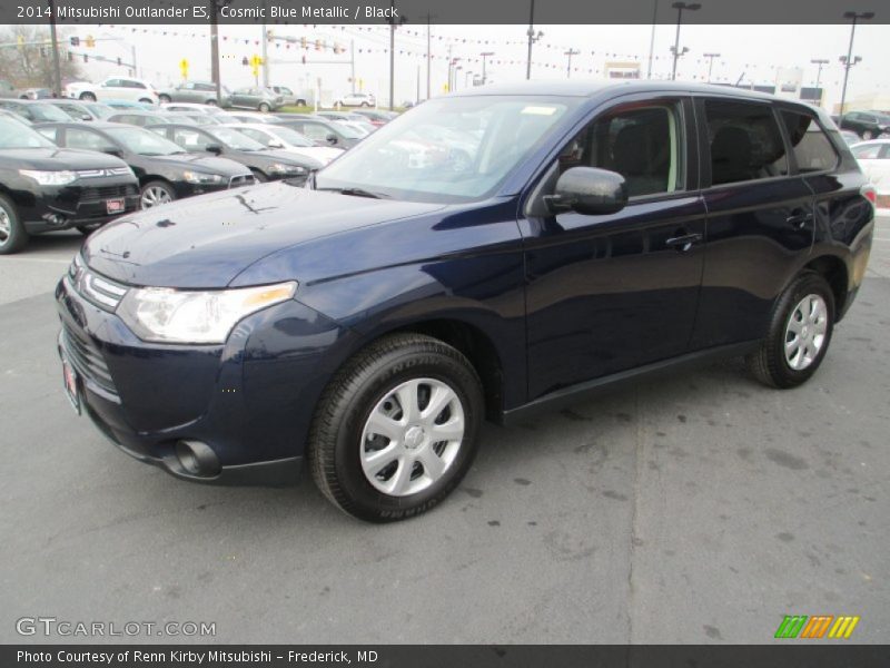 Cosmic Blue Metallic / Black 2014 Mitsubishi Outlander ES
