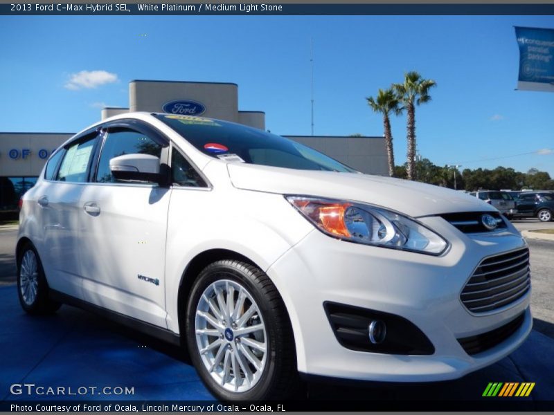 White Platinum / Medium Light Stone 2013 Ford C-Max Hybrid SEL