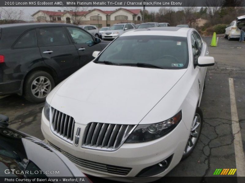 White Platinum Metallic Tri-Coat / Charcoal Black/Fine Line Ebony 2010 Lincoln MKS EcoBoost AWD