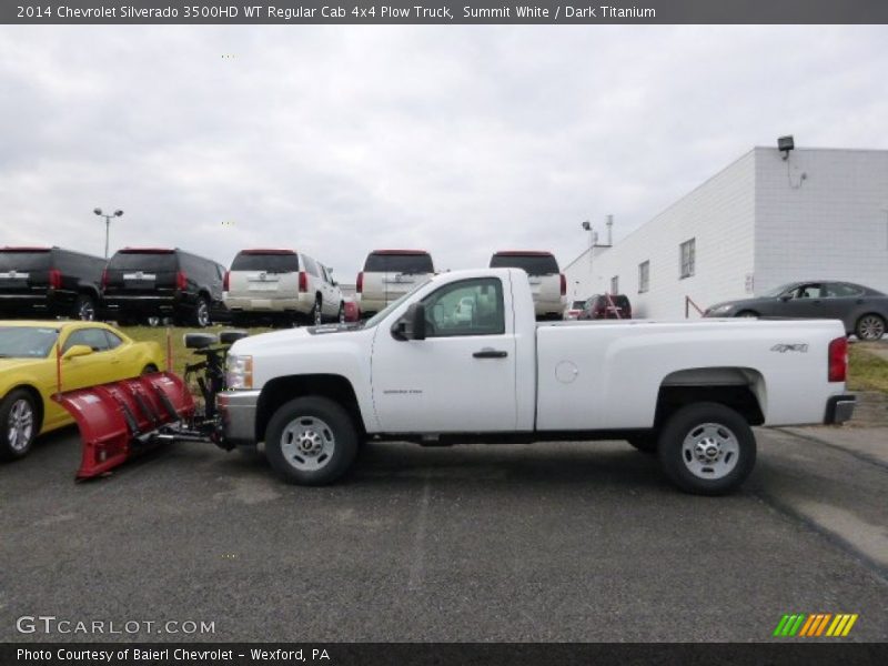 Summit White / Dark Titanium 2014 Chevrolet Silverado 3500HD WT Regular Cab 4x4 Plow Truck