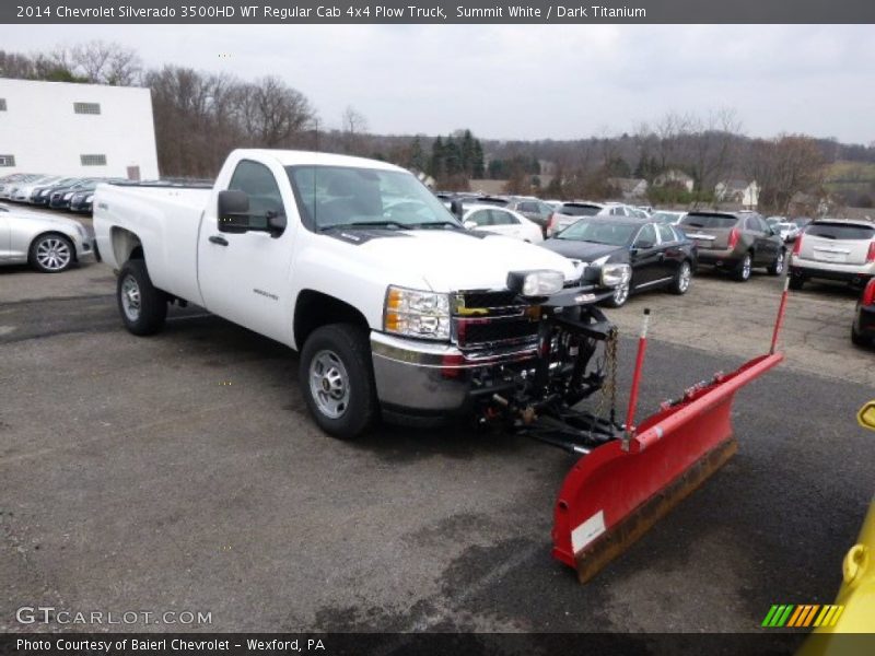 Summit White / Dark Titanium 2014 Chevrolet Silverado 3500HD WT Regular Cab 4x4 Plow Truck