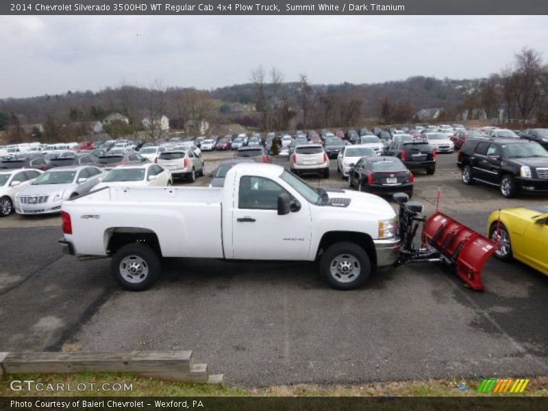Summit White / Dark Titanium 2014 Chevrolet Silverado 3500HD WT Regular Cab 4x4 Plow Truck