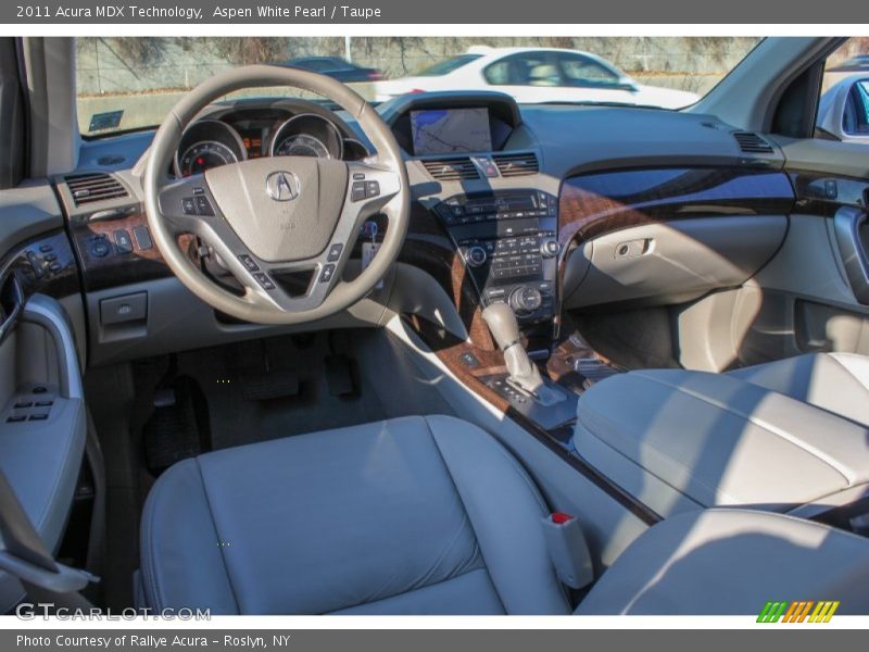 Aspen White Pearl / Taupe 2011 Acura MDX Technology