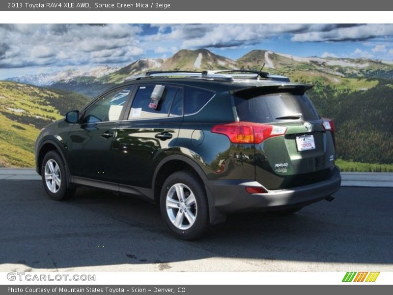 Spruce Green Mica / Beige 2013 Toyota RAV4 XLE AWD