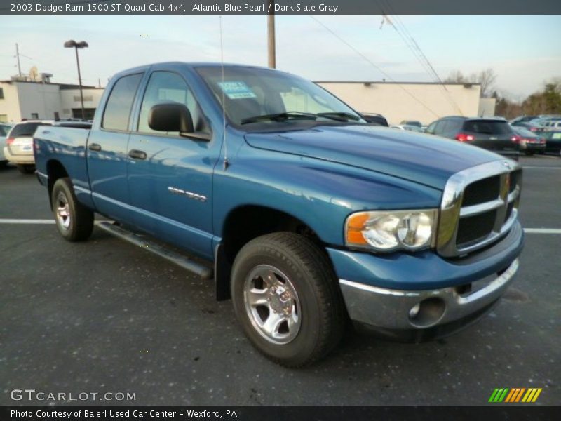 Atlantic Blue Pearl / Dark Slate Gray 2003 Dodge Ram 1500 ST Quad Cab 4x4