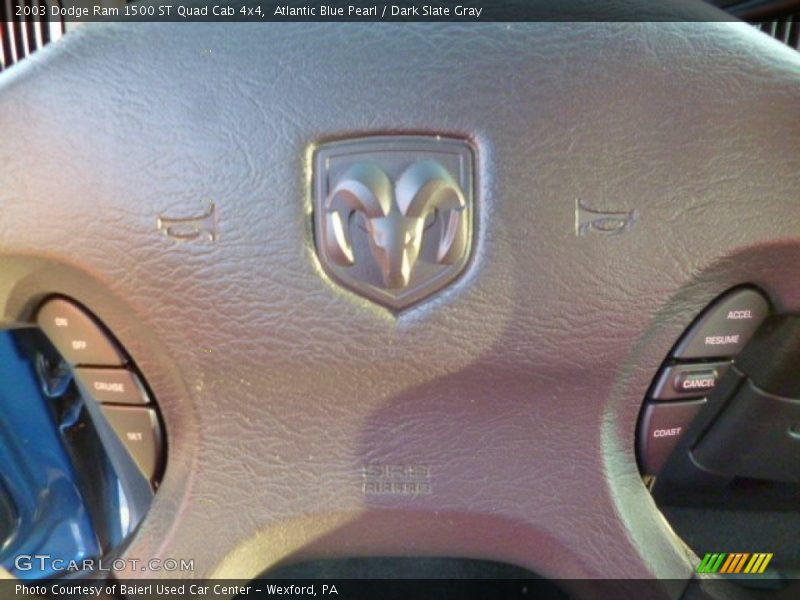 Atlantic Blue Pearl / Dark Slate Gray 2003 Dodge Ram 1500 ST Quad Cab 4x4