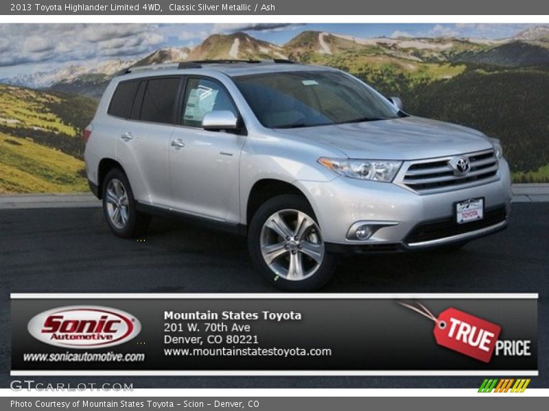 Classic Silver Metallic / Ash 2013 Toyota Highlander Limited 4WD