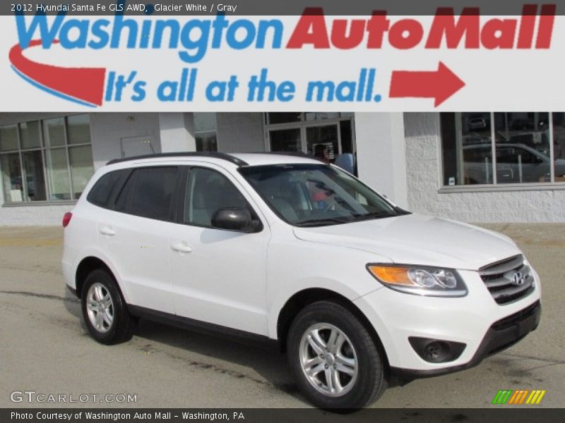 Glacier White / Gray 2012 Hyundai Santa Fe GLS AWD