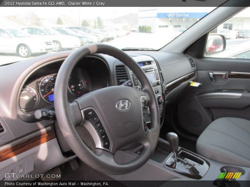 Glacier White / Gray 2012 Hyundai Santa Fe GLS AWD