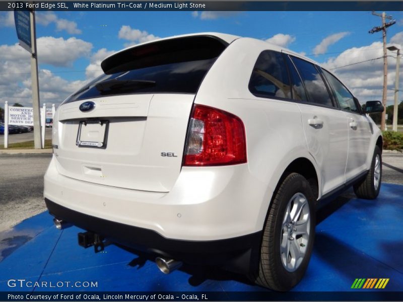 White Platinum Tri-Coat / Medium Light Stone 2013 Ford Edge SEL
