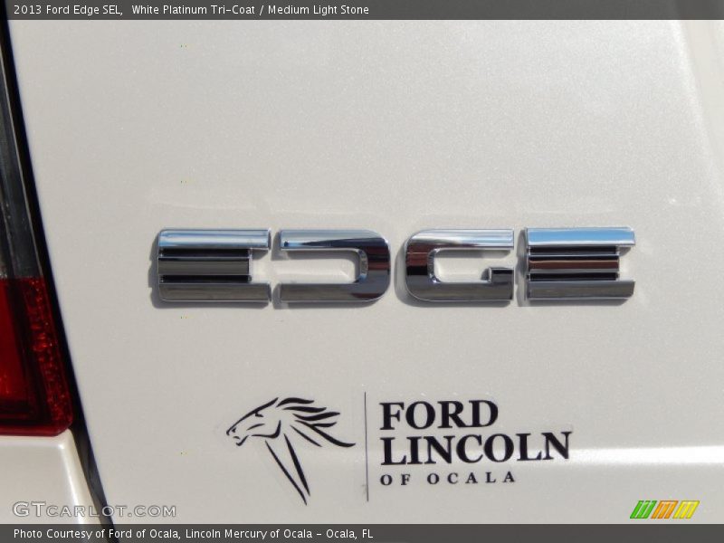 White Platinum Tri-Coat / Medium Light Stone 2013 Ford Edge SEL