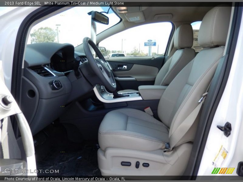 White Platinum Tri-Coat / Medium Light Stone 2013 Ford Edge SEL