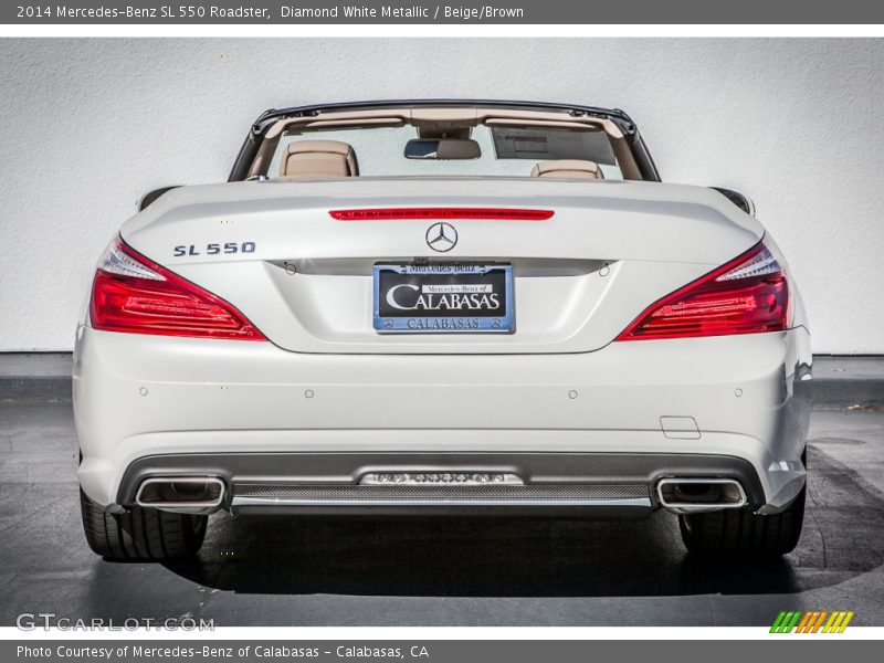 Diamond White Metallic / Beige/Brown 2014 Mercedes-Benz SL 550 Roadster