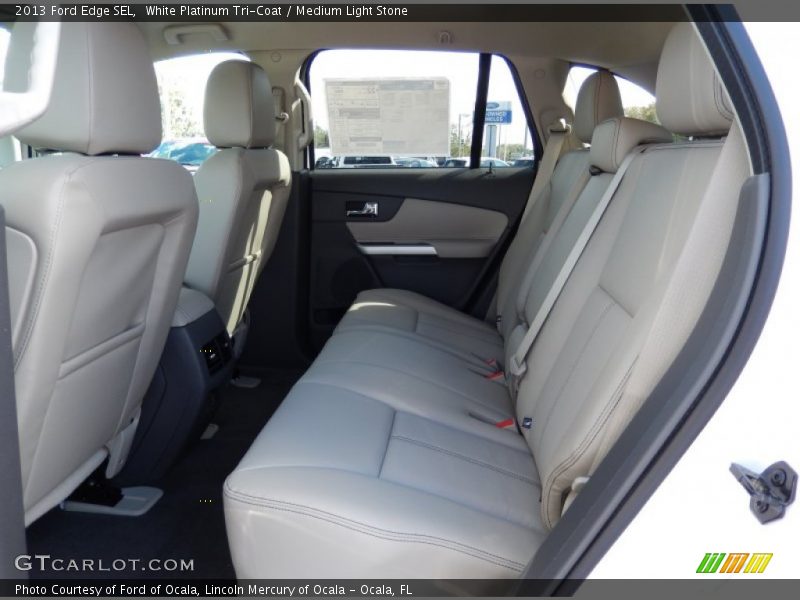 White Platinum Tri-Coat / Medium Light Stone 2013 Ford Edge SEL