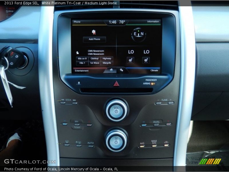 White Platinum Tri-Coat / Medium Light Stone 2013 Ford Edge SEL