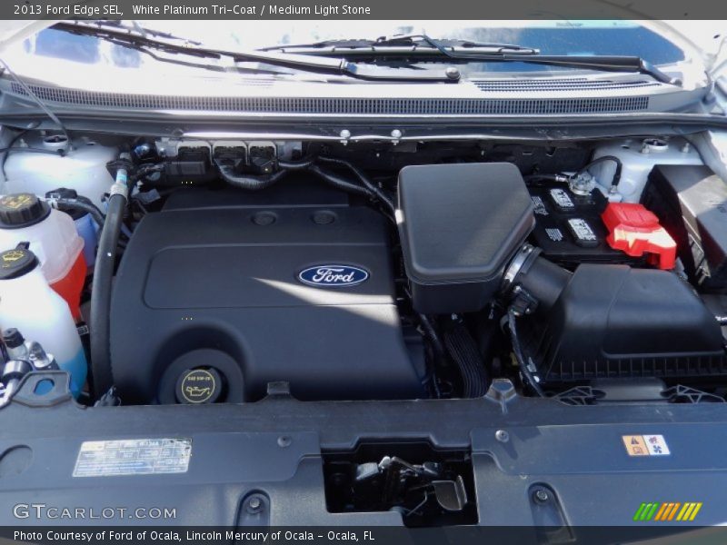 White Platinum Tri-Coat / Medium Light Stone 2013 Ford Edge SEL