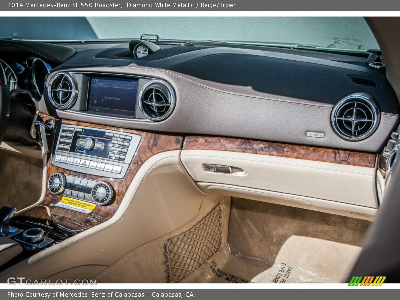 Diamond White Metallic / Beige/Brown 2014 Mercedes-Benz SL 550 Roadster