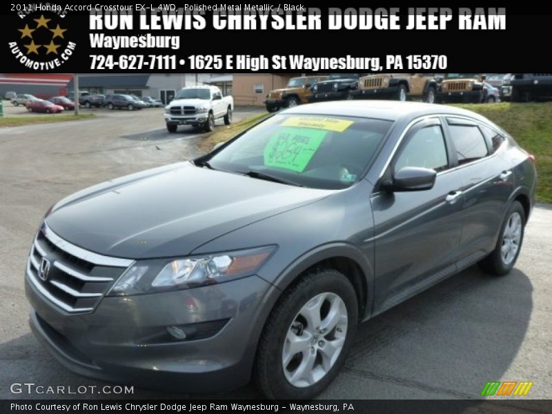 Polished Metal Metallic / Black 2011 Honda Accord Crosstour EX-L 4WD