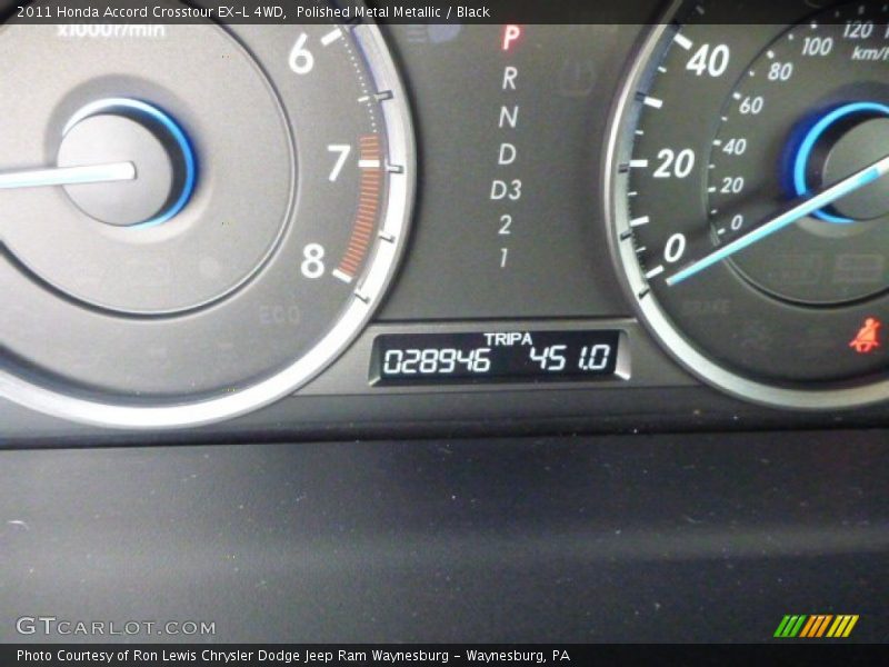 Polished Metal Metallic / Black 2011 Honda Accord Crosstour EX-L 4WD