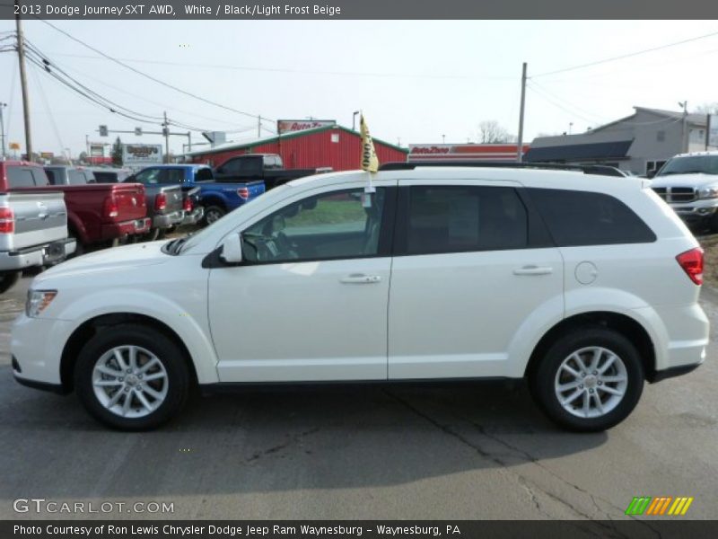 White / Black/Light Frost Beige 2013 Dodge Journey SXT AWD