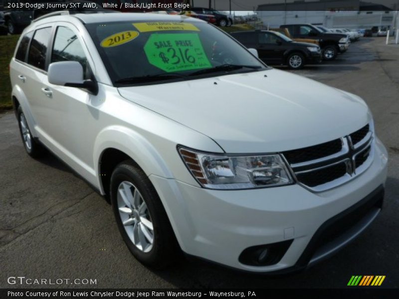 White / Black/Light Frost Beige 2013 Dodge Journey SXT AWD