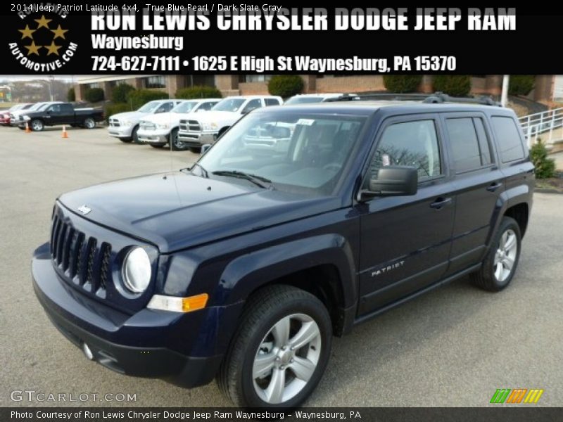 True Blue Pearl / Dark Slate Gray 2014 Jeep Patriot Latitude 4x4