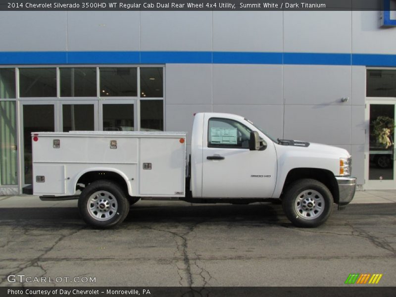 Summit White / Dark Titanium 2014 Chevrolet Silverado 3500HD WT Regular Cab Dual Rear Wheel 4x4 Utility