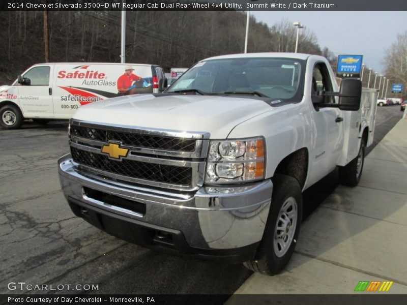 Summit White / Dark Titanium 2014 Chevrolet Silverado 3500HD WT Regular Cab Dual Rear Wheel 4x4 Utility