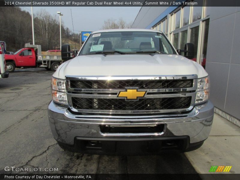 Summit White / Dark Titanium 2014 Chevrolet Silverado 3500HD WT Regular Cab Dual Rear Wheel 4x4 Utility