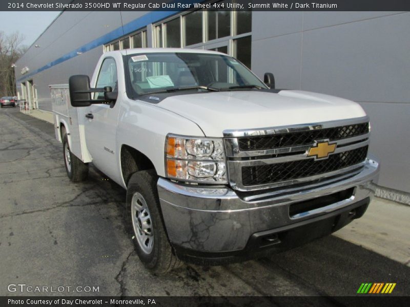 Summit White / Dark Titanium 2014 Chevrolet Silverado 3500HD WT Regular Cab Dual Rear Wheel 4x4 Utility