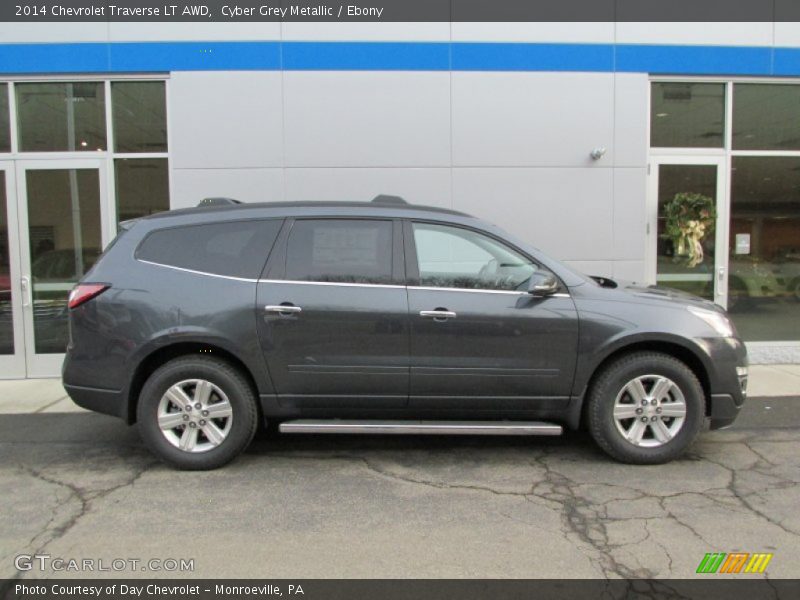 Cyber Grey Metallic / Ebony 2014 Chevrolet Traverse LT AWD