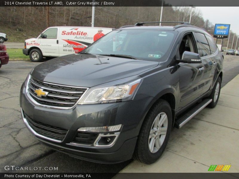 Cyber Grey Metallic / Ebony 2014 Chevrolet Traverse LT AWD