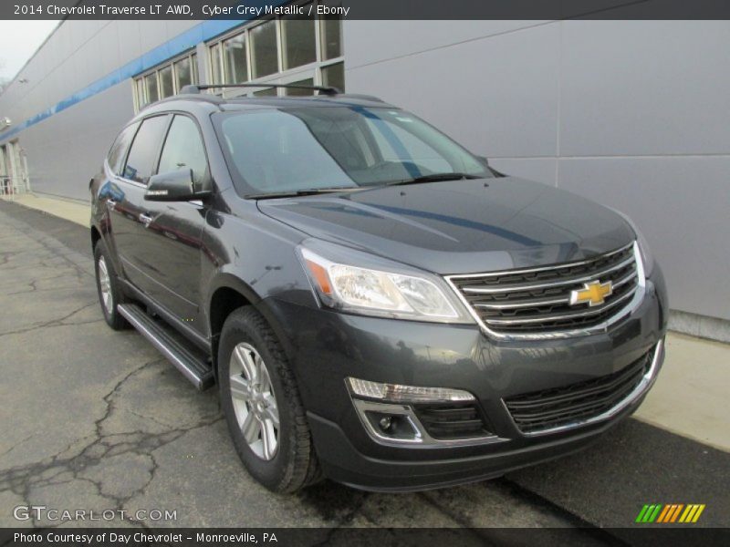 Cyber Grey Metallic / Ebony 2014 Chevrolet Traverse LT AWD