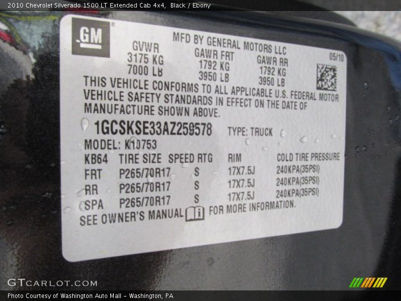 Black / Ebony 2010 Chevrolet Silverado 1500 LT Extended Cab 4x4