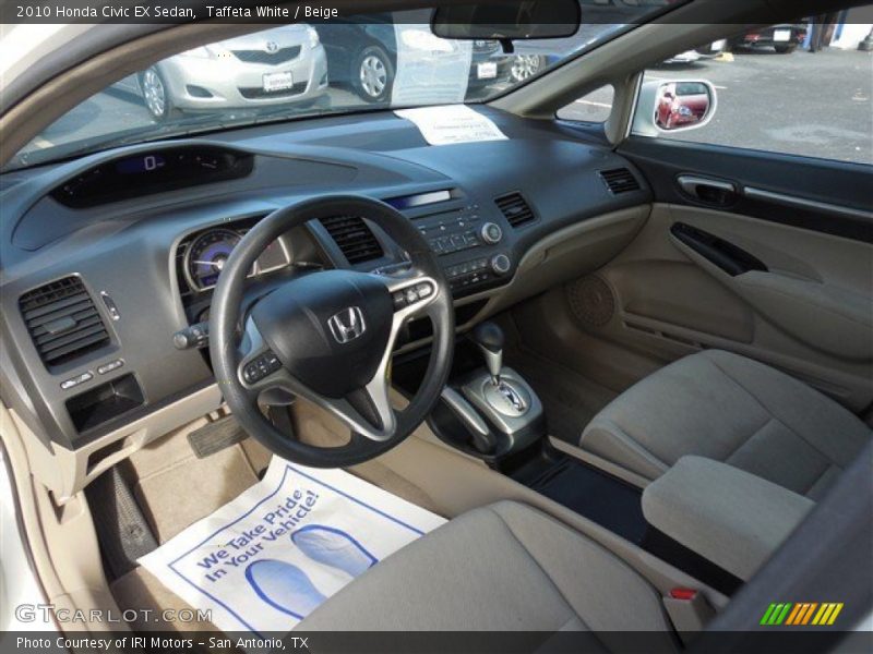 Taffeta White / Beige 2010 Honda Civic EX Sedan