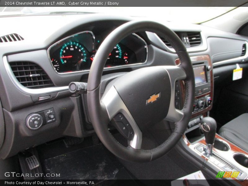 Cyber Grey Metallic / Ebony 2014 Chevrolet Traverse LT AWD