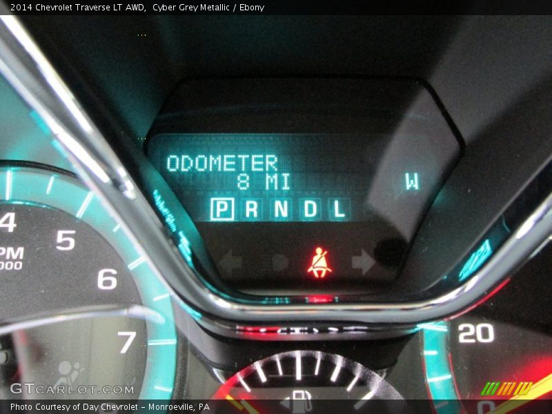 Cyber Grey Metallic / Ebony 2014 Chevrolet Traverse LT AWD