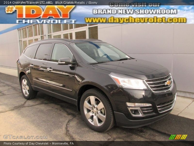 Black Granite Metallic / Ebony 2014 Chevrolet Traverse LTZ AWD