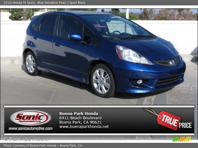 Blue Sensation Pearl / Sport Black 2010 Honda Fit Sport