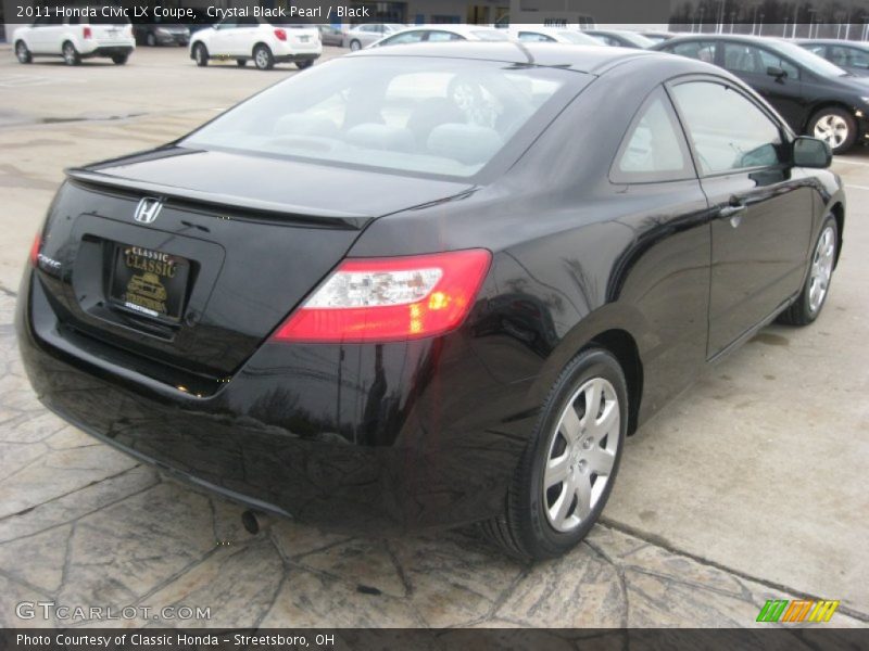 Crystal Black Pearl / Black 2011 Honda Civic LX Coupe