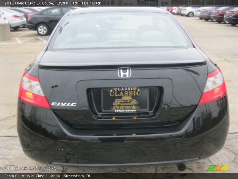 Crystal Black Pearl / Black 2011 Honda Civic LX Coupe