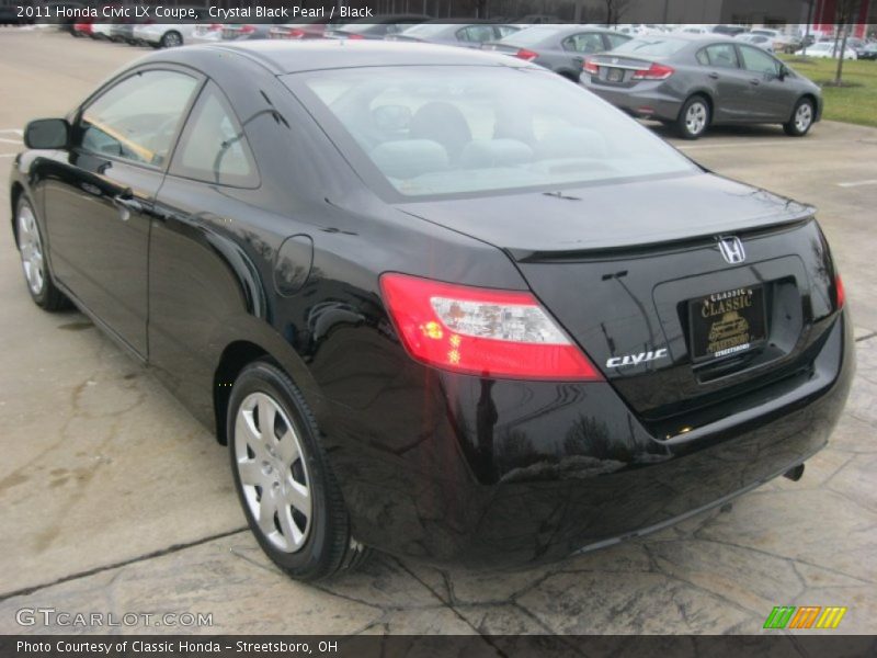Crystal Black Pearl / Black 2011 Honda Civic LX Coupe