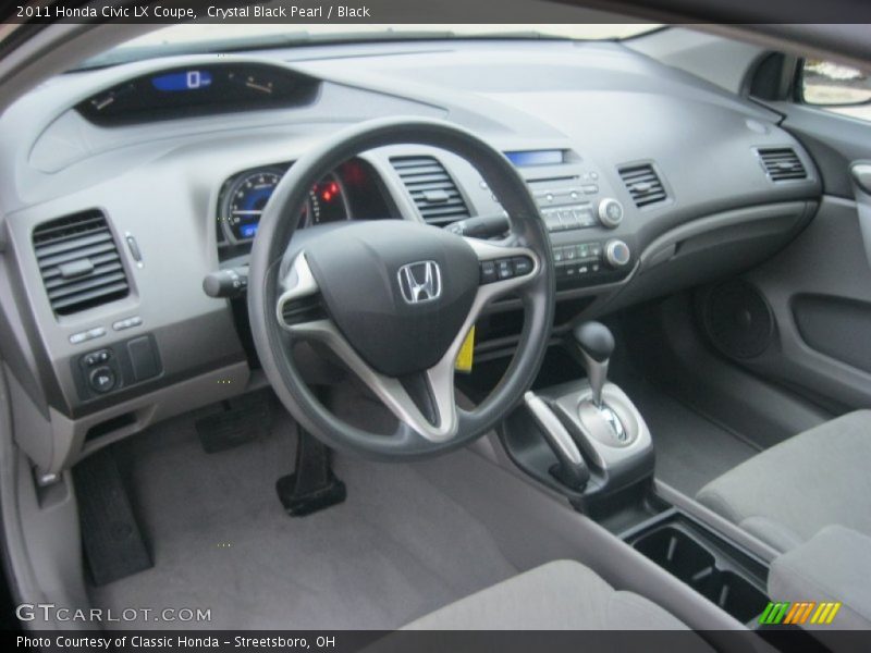 Crystal Black Pearl / Black 2011 Honda Civic LX Coupe