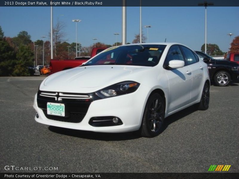 Bright White / Black/Ruby Red 2013 Dodge Dart Rallye