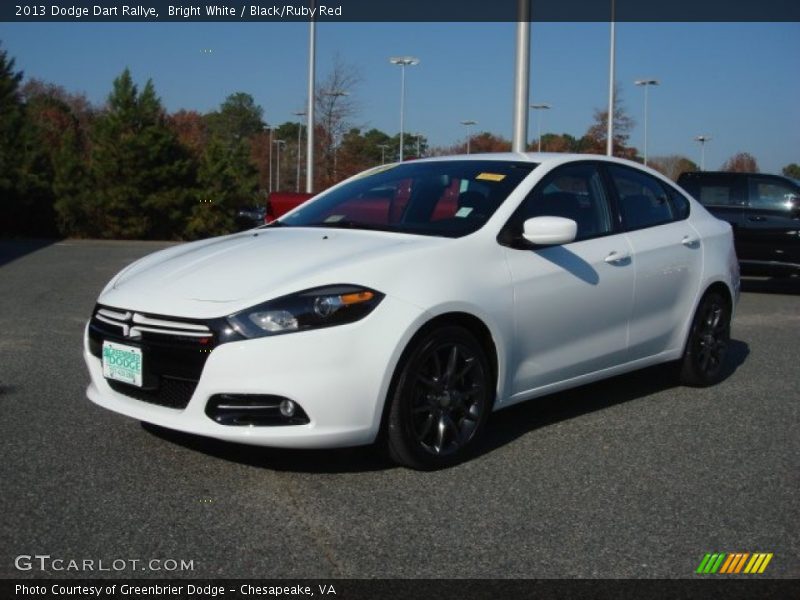 Bright White / Black/Ruby Red 2013 Dodge Dart Rallye